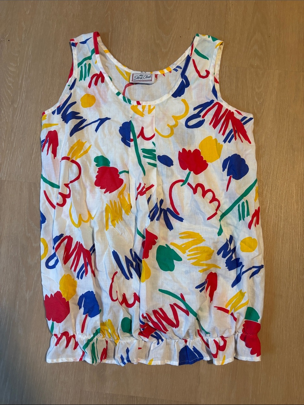 The Stork Club Vintage Bright Abstract Print Materniy Tank Top size Medium